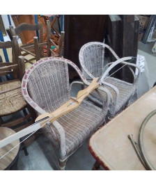 PAIRE DE FAUTEUILS ROTIN