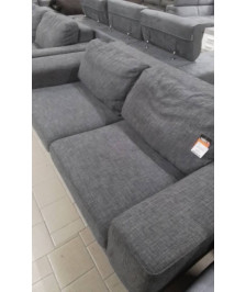 CANAPE 2 PLCUIR CENTER GRIS/JAUNE