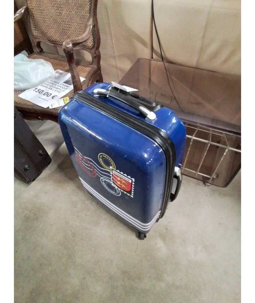 VALISE A ROULETTES COQUE RÉSINE BLEU HORIZON 