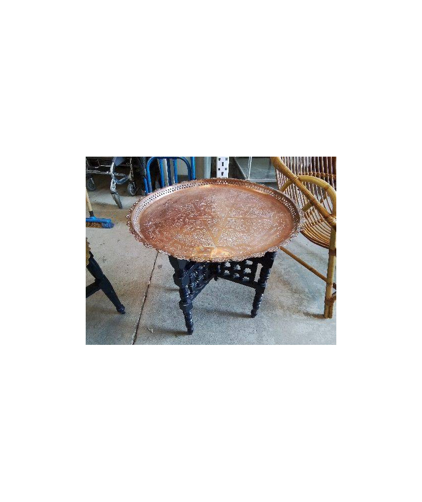 TABLE BASSE PLATEAU MAROCAIN CUIVRE