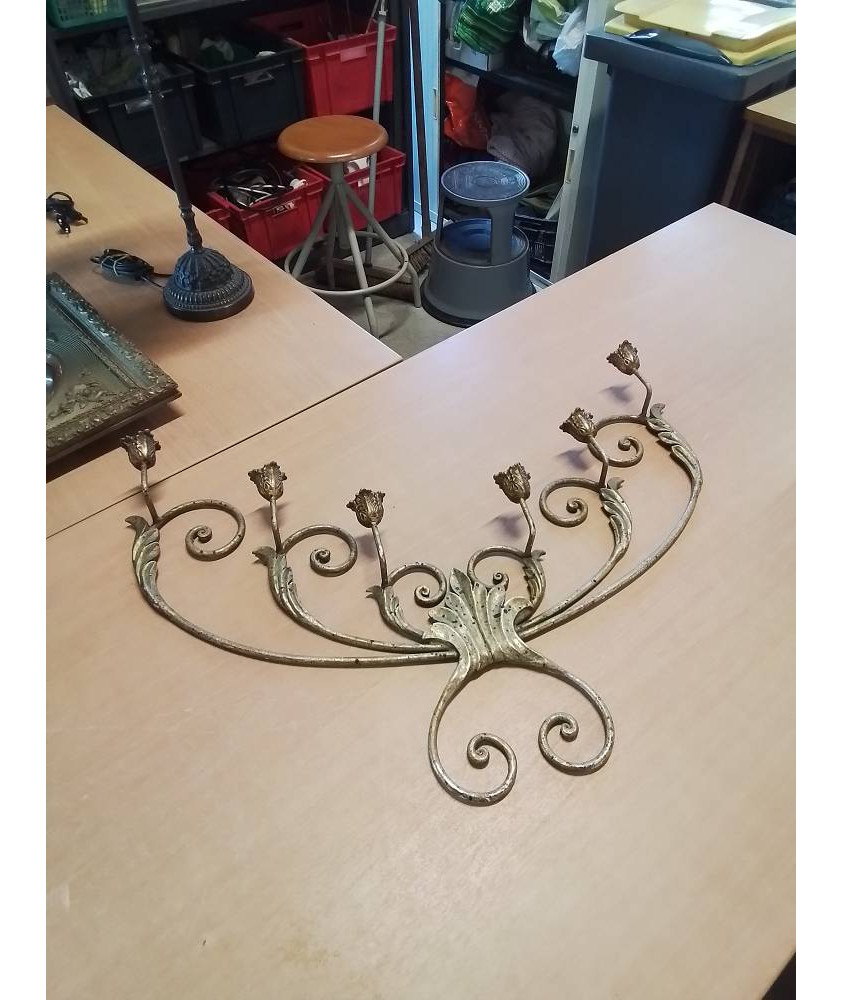 CHANDELIER MURAL MÉTAL DORÉ 