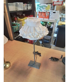 LAMPE MÉTAL GRIS AJ ÉCRU 