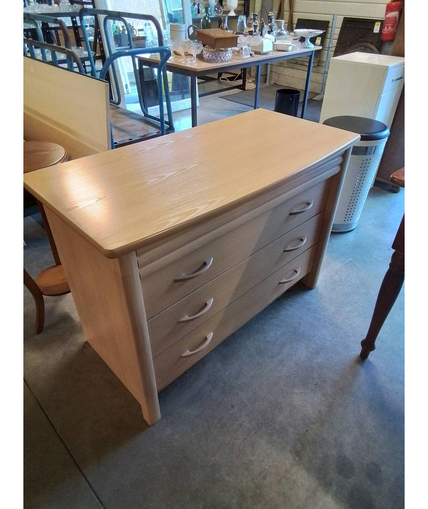 COMMODE BOIS CLAIR 4 TIROIRS 