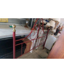 TETE DE LIT FER ROUGE 1M60