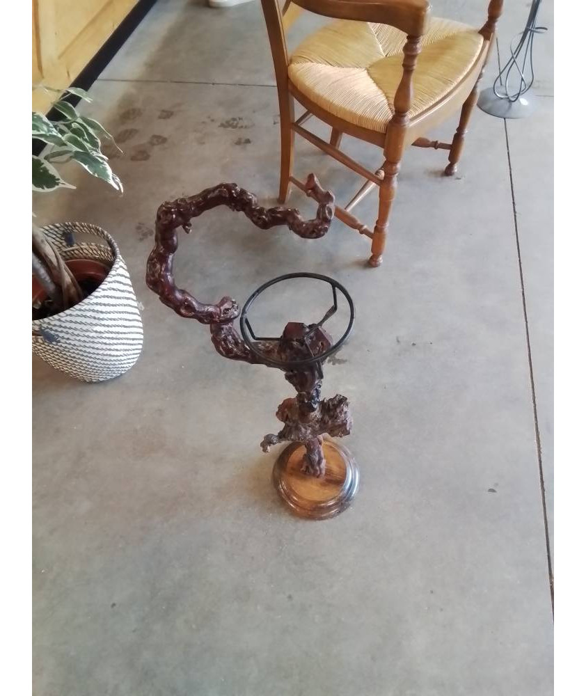 PORTE PLANTE SUR PIED CEP DE VIGNE SOCLE BOIS 