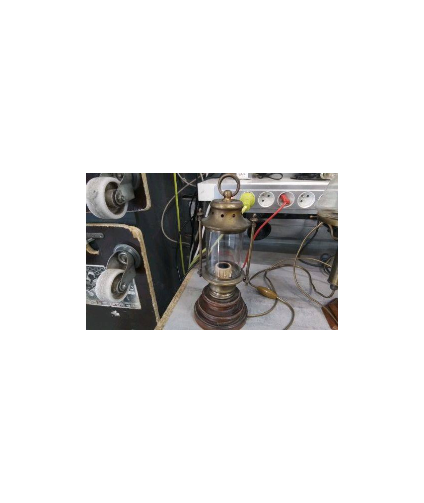 LAMPE BOIS LAITON PM