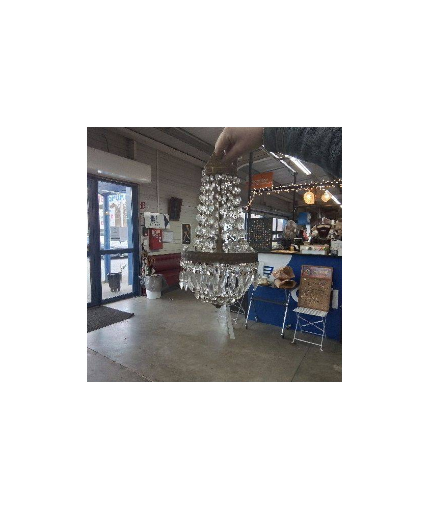 LUSTRE PAMPILLES CORBEILLE PM