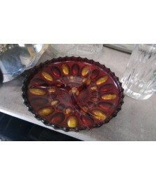 PLAT A COMPARTIMENTS ROUGE ET DORE 