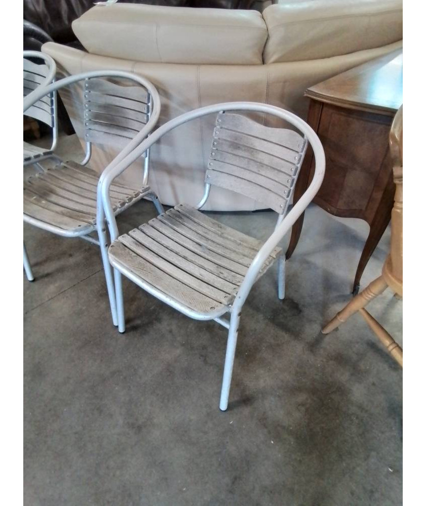 FAUTEUIL DE JARDIN ALU ET LATTES BOIS 