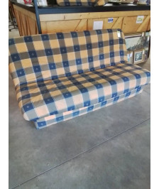 CLIC CLAC TISSU BLEU ET JAUNE MATELAS MOUSSE