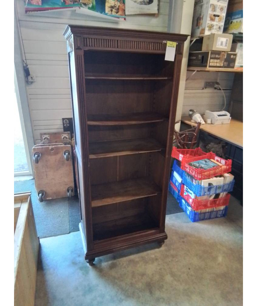 BIBLIOTHÈQUE BOIS  5 TABLETTES FIN XIXE