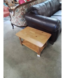 TABLE BASSE RECTANGULAIRE A COLONNES 2 NIVEAUX PIN INTERIOR’S 