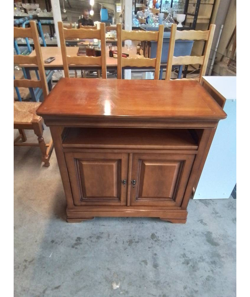 MEUBLE TV 2 PORTES STYLE LOUIS PHILIPPE