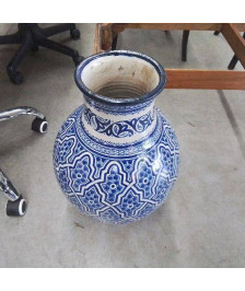 VASE BLEU BLANC STYLE ORIENTAL