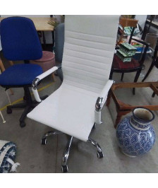 FAUTEUIL DE BUREAU CUIR BLANC