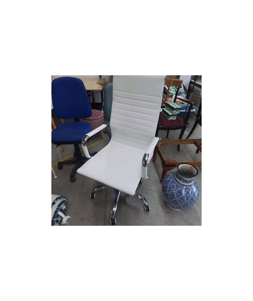 FAUTEUIL DE BUREAU CUIR BLANC