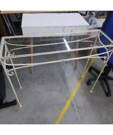 CONSOLE CREME DESSUS VERRE