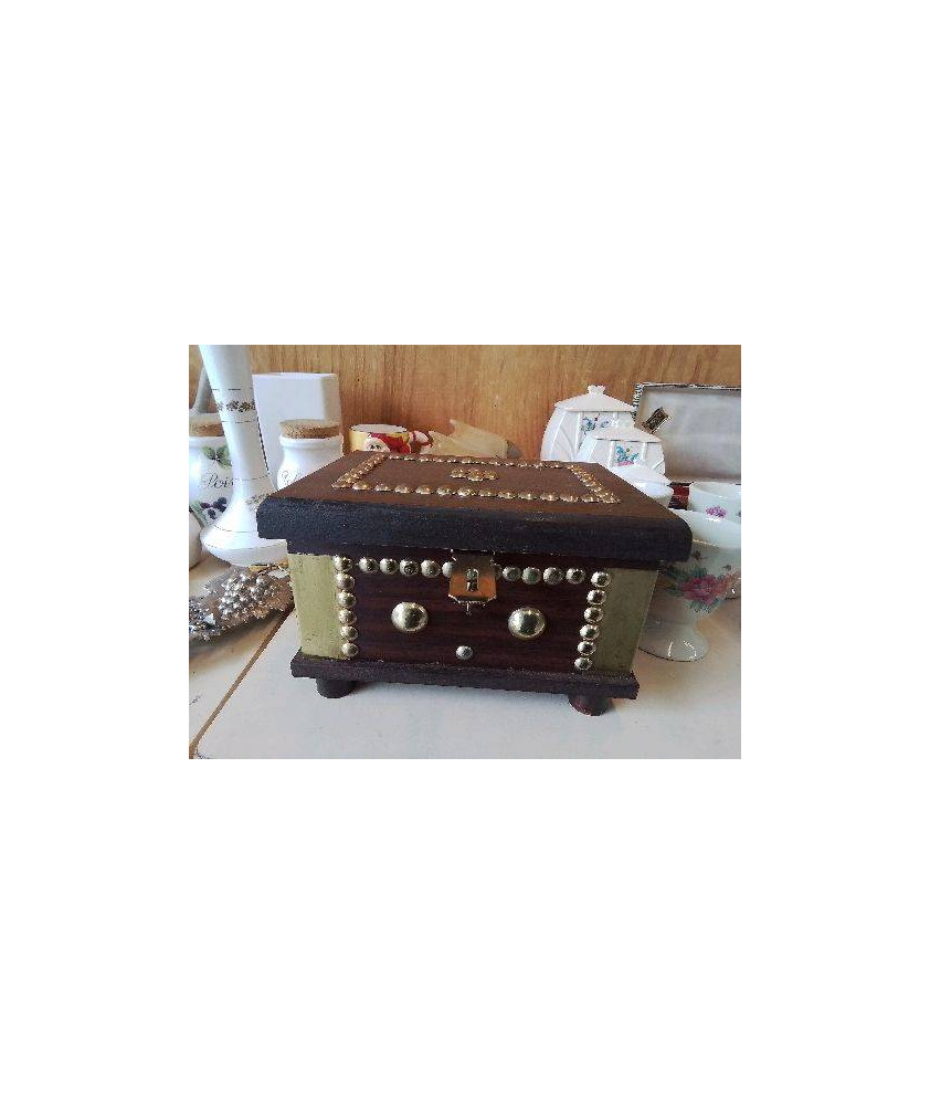 BOITE À BIJOUX BOIS ET LAITON 