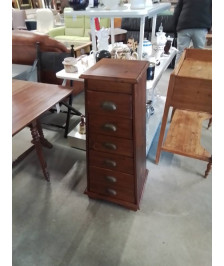 CHIFFONNIER PYRAMIDAL BOIS 6 TIROIRS 