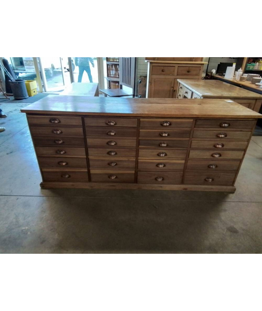 MEUBLE DE METIER BOIS 24 TIROIRS 203X63X82