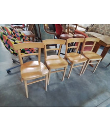 4 CHAISES BISTROT BOIS CLAIR 