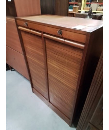 CLASSEUR A RIDEAU DOUBLE BOIS CLAIR ANNÉES 50