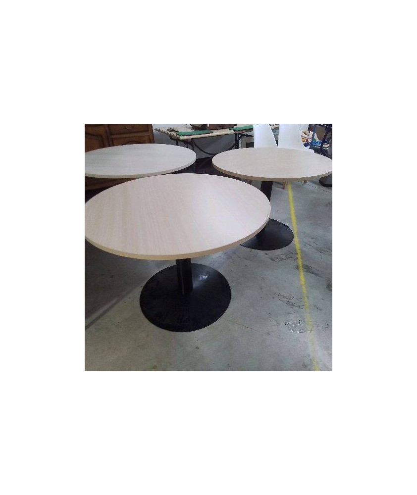TABLE RONDE PIED METAL NOIR
