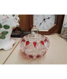 BONBONNIÈRE EN CRISTAL ROUGE 