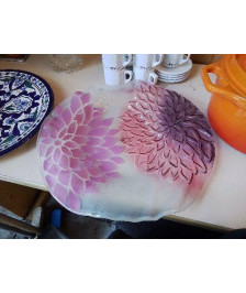 PLAT DECORATIF MOTIF FLORAL 