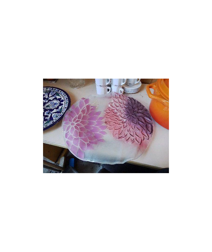 PLAT DECORATIF MOTIF FLORAL 