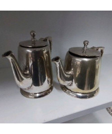 ENSEMBLE DE 2 VERSEUSES METAL ARGENTÉ 