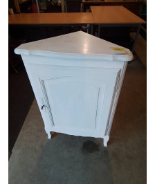 MEUBLE DE COIN 1 PORTE BOIS PEINT BLANC