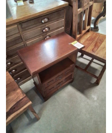 CHEVET BOIS MOULURÉ 1 NICHE 2 TIROIRS 