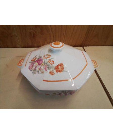 SOUPIÈRE ORANGE MOTIF FLORAL 
