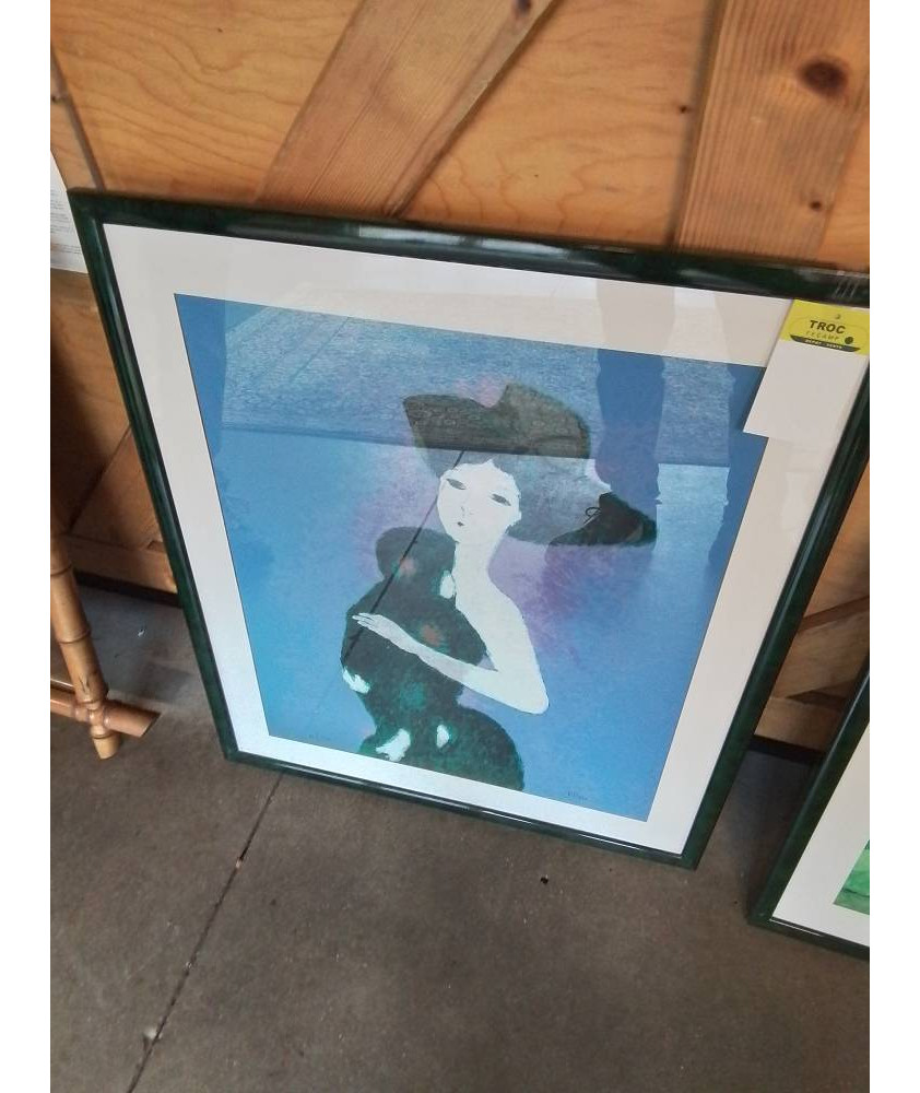 LITHOGRAPHIE FEMME AU CHAPEAU ENZO ELLERO (1933)