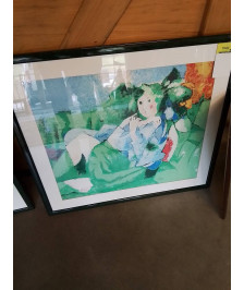 LITHOGRAPHIE FEMME ASSISE ENZO ELLERO (1933)