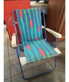 FAUTEUIL DE CAMPING PLIANT METAL ET TOILE BLEU LAFUMA