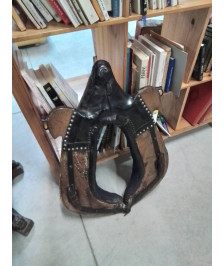 COLLIER DE CHEVAL BOIS  ET CUIR NOIR