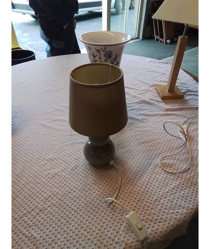 LAMPE CÉRAMIQUE TAUPE 