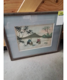 PEINTURE SUR SOIE ASIATIQUE 