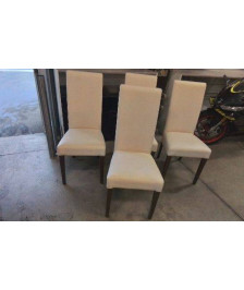 CHAISE PVC ECRU PIEDS BOIS 