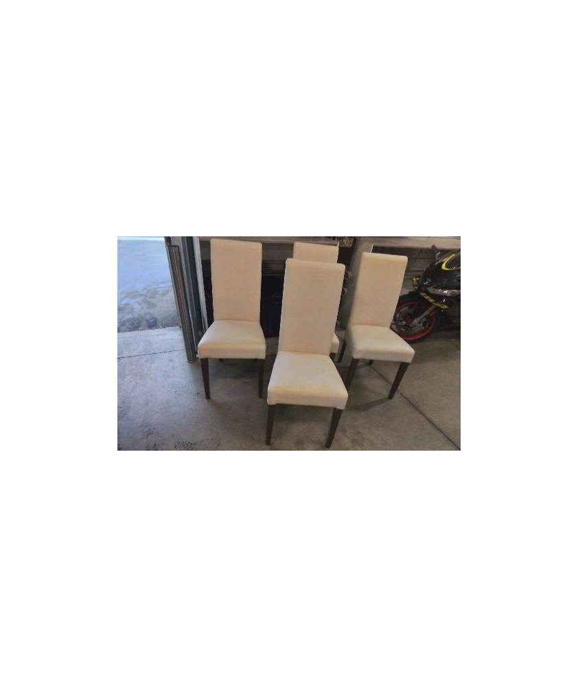 CHAISE PVC ECRU PIEDS BOIS 