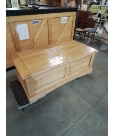 TABLE BASSE COFFRE CHÊNE CLAIR MOULURÉ 