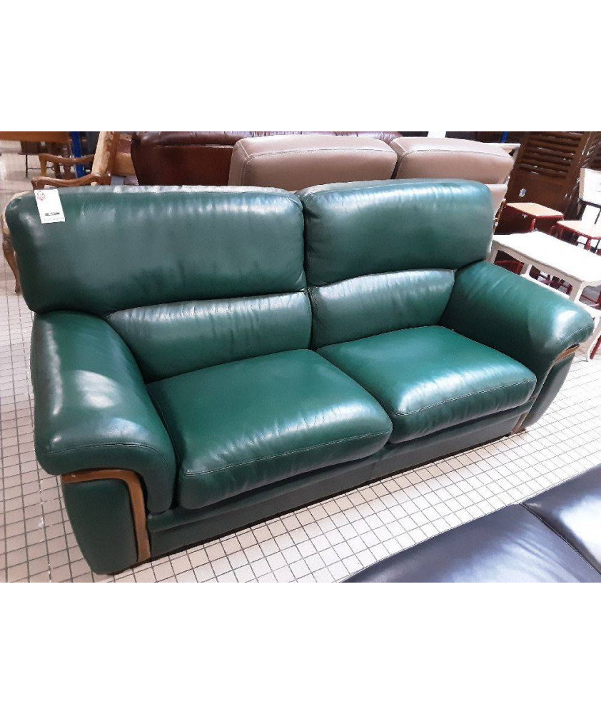 CANAPÉ CUIR 3 PLACES VERT