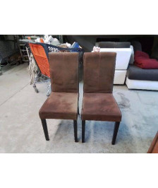 CHAISE TISSUS COULEUR CHOCOLAT 