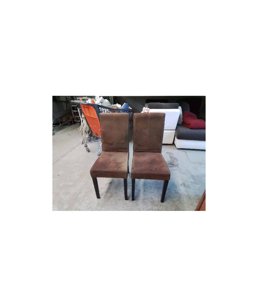 CHAISE TISSUS COULEUR CHOCOLAT 