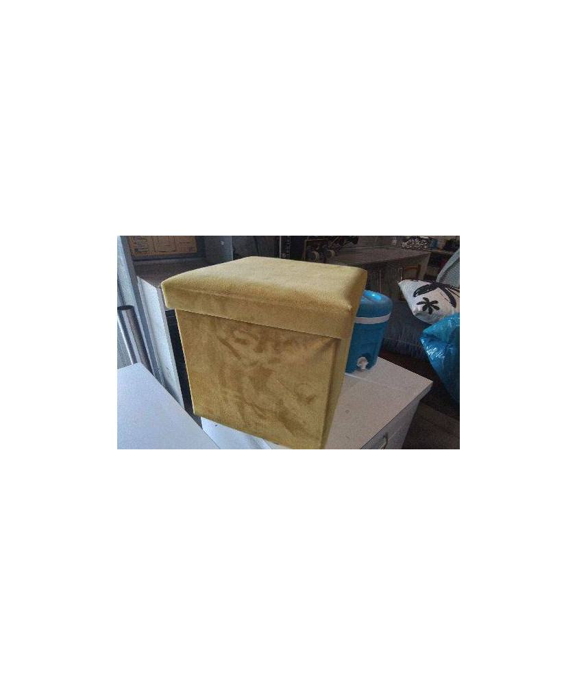 POUF COFFRE JAUNE 