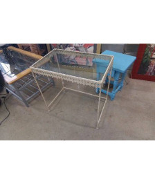 SELLETTE RECT FER ECRU DESSUS VERRE 