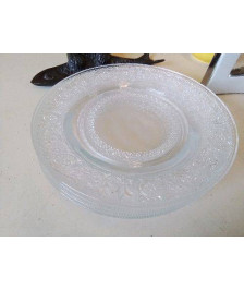 LOT DE 4 ASSIETTES A DESSERT EN VERRE