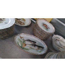 ASSIETTES A POISSON + PLAT PORCELAINE 